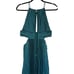 AIIFOS Arianna Gown Pleated Cut Out Teal Blue Green Satin Long Maxi Dress Size 2