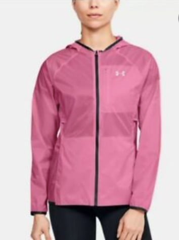 Under ArmourStorm Lightweight Shell Full Zip Hooded Jacket Pink