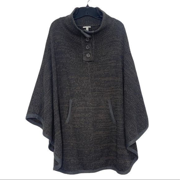 Halogen brown black woven poncho women’s one size