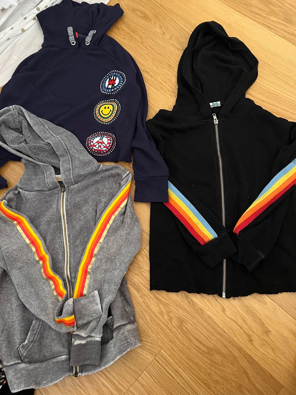 3 size 10 hoodies 2 vintage havana 1 butter