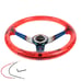 NEW JDM TRD Universal 6-Hole 350mm Deep Dish Red Crystal Bubble Steering Wheel
