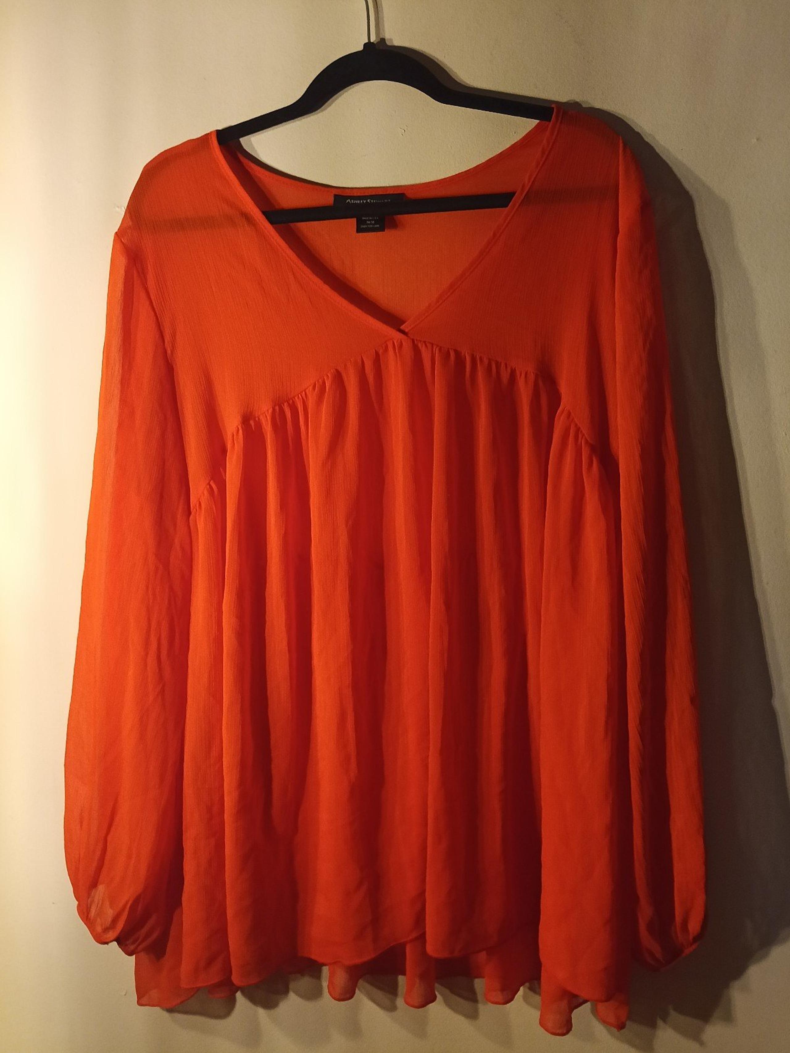 ( ͡°( ͡° ͜ʖ( ͡° ͜ʖ ͡°)ʖ ͡°) ͡°) ASHLEY STEWART Women's Long Sleeve Blouse