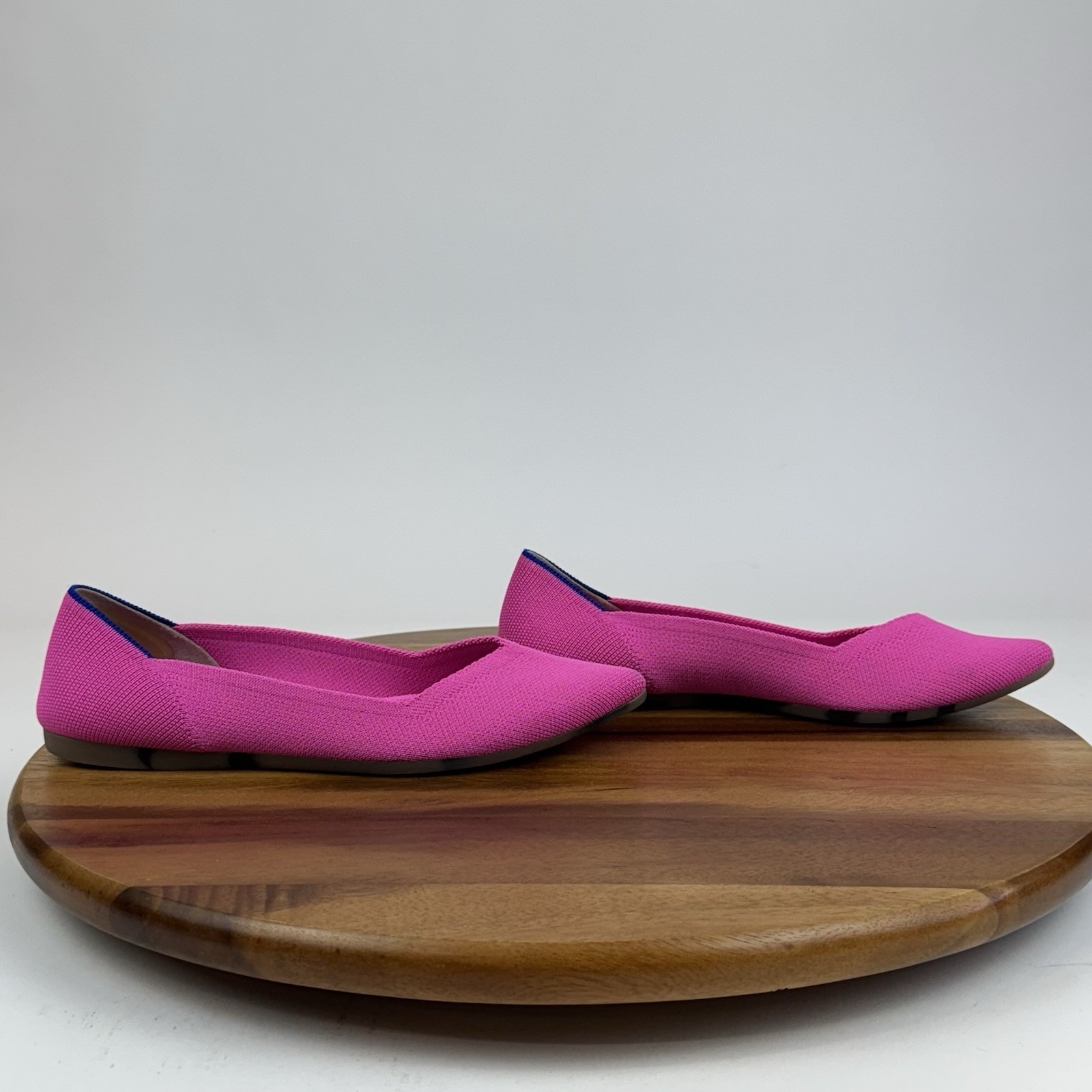 Womens Rothys The Point Dragon Fruit Hot Pink Knit Ballet Flats Shoes Size 6.5 M