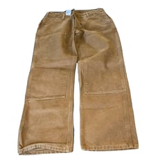 Carhartt Double Knee Pants Sz 16 x 30 Tan Brown USA Irregular