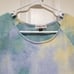 Thyme + Honey Blue & Cream Tie Dye Short Sleeve High Low Peplum Terry Cloth Top