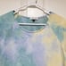 Thyme + Honey Blue & Cream Tie Dye Short Sleeve High Low Peplum Terry Cloth Top
