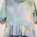 Thyme + Honey Blue & Cream Tie Dye Short Sleeve High Low Peplum Terry Cloth Top