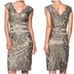~ Tadashi Shoji 8 Black Dress Lace Sequin Sleeveless V-neck Cocktail Formal Knee