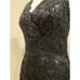 ~ Tadashi Shoji 8 Black Dress Lace Sequin Sleeveless V-neck Cocktail Formal Knee