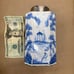 VINTAGE BLUE AND WHITE PORCELAIN TEA CADDY BY ISIS CERAMICS OF ENGLAND.