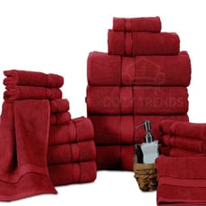 18 PC 100% Terry Cotton Towel Set RED