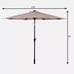 10FT Patio Solar Umbrella LED Patio Market Steel Tilt W/ Crank Outdoor New