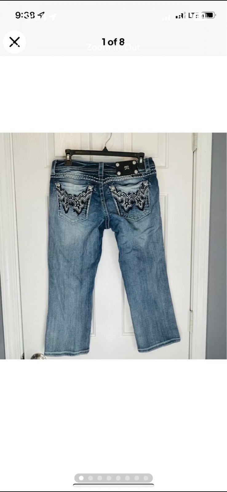 Miss Me Women’s Cropped Denim Blue Jeans Style JE5307C12 Size 28