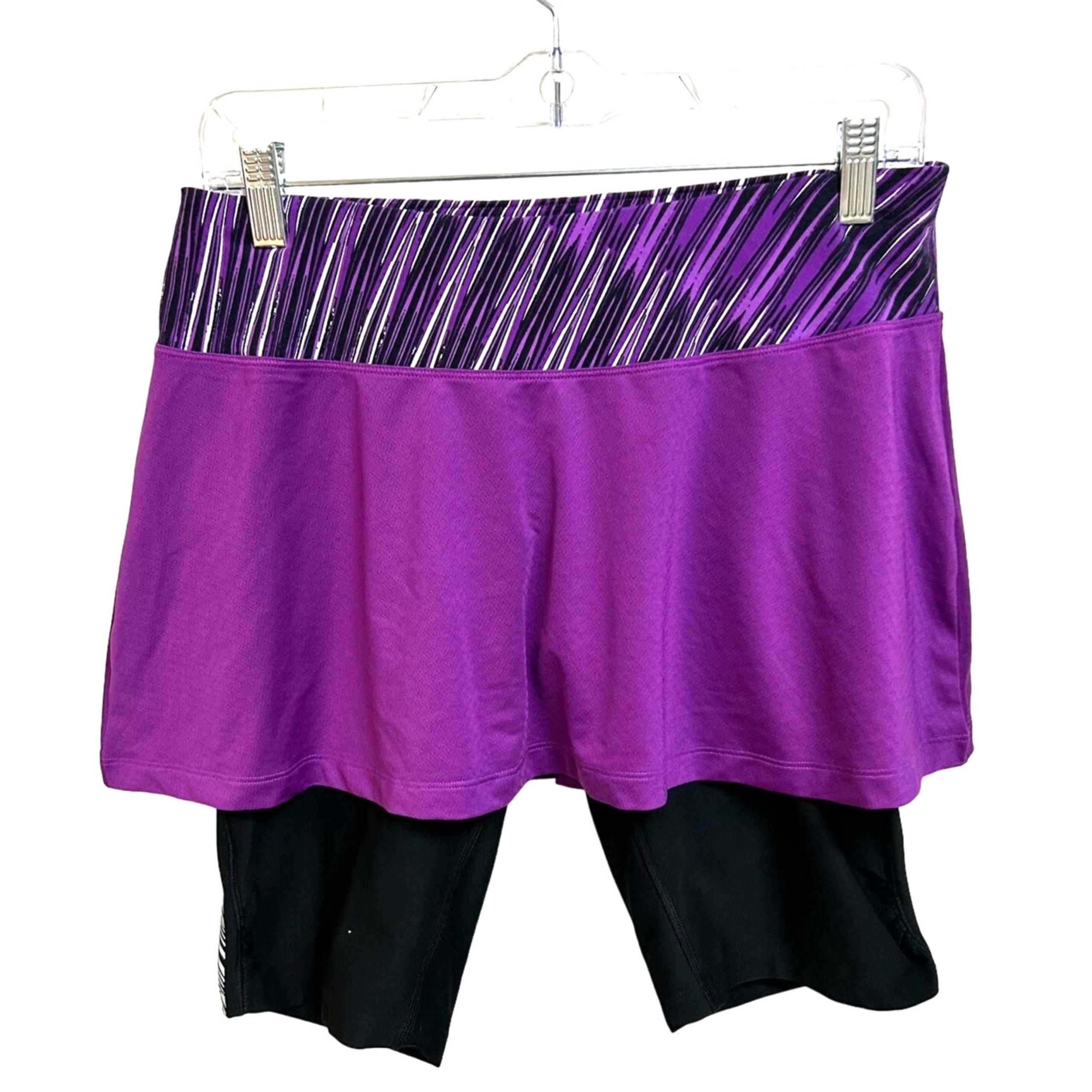 LUCY TECH WOMENS PULL ON 2 IN 1 SHORTS CAPRIS SKIRT SIZE M