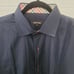 Jared Lang Mens Luxury Dress Shirt Size 17 1/2 Navy Blue Flip Cuff NWT *size