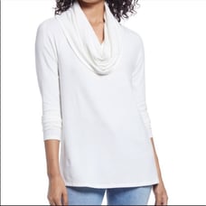Gibson Ivory cozy convertible tunic top sweater
