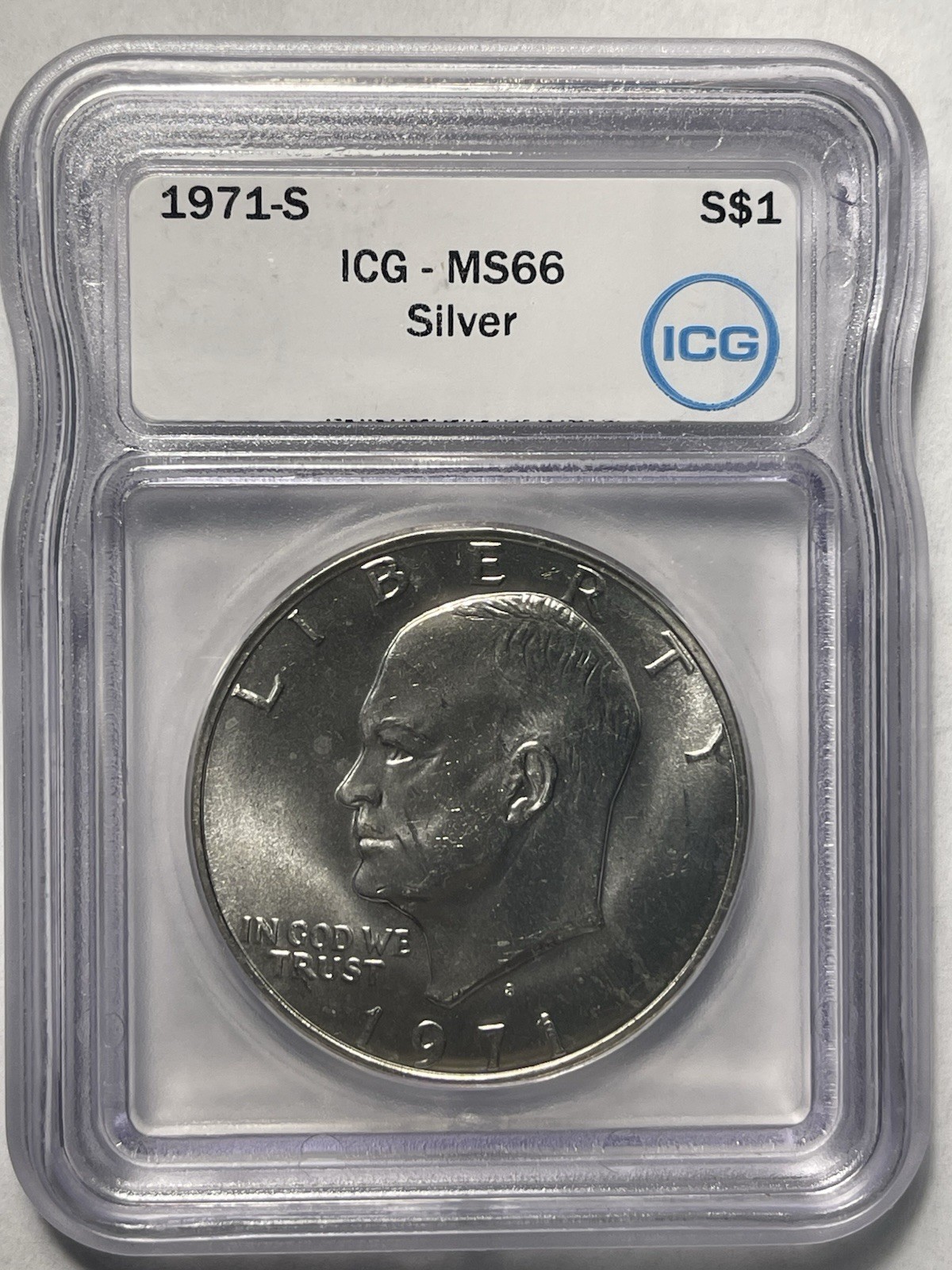 1971-S ICG MS66 Eisenhower Dollar 40% Silver