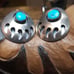 Old Pawn Sterling Turquoise Big Earrings
