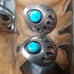 Old Pawn Sterling Turquoise Big Earrings