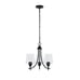 Pavlen 3-Light 18 in. Rustic Bronze Hanging Candlestick Chandelier with Clear Gl
