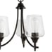 Pavlen 3-Light 18 in. Rustic Bronze Hanging Candlestick Chandelier with Clear Gl