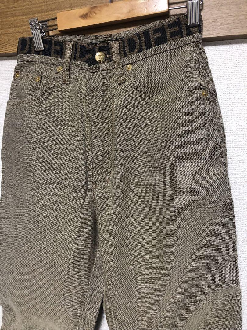 Vintage FENDI Waist Logo Denim Pants Size 40