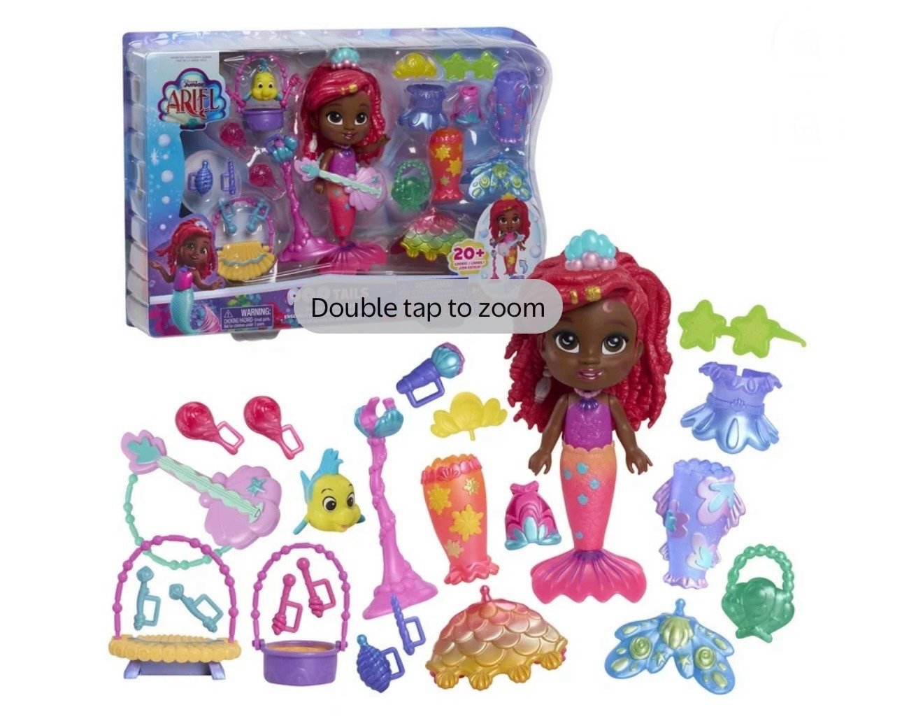 Disney Junior Ariel Pop Tails Deluxe Sea-Beat 7-inch Figure and Accessories Set,