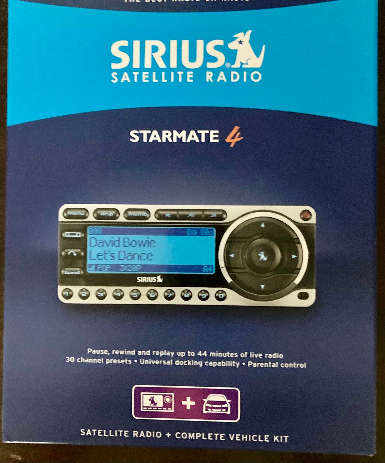SIRIUS ST4-TK1 Starmate 4 Plug-and-Play Satellite Radio Receiver W/Car Kit NIB
