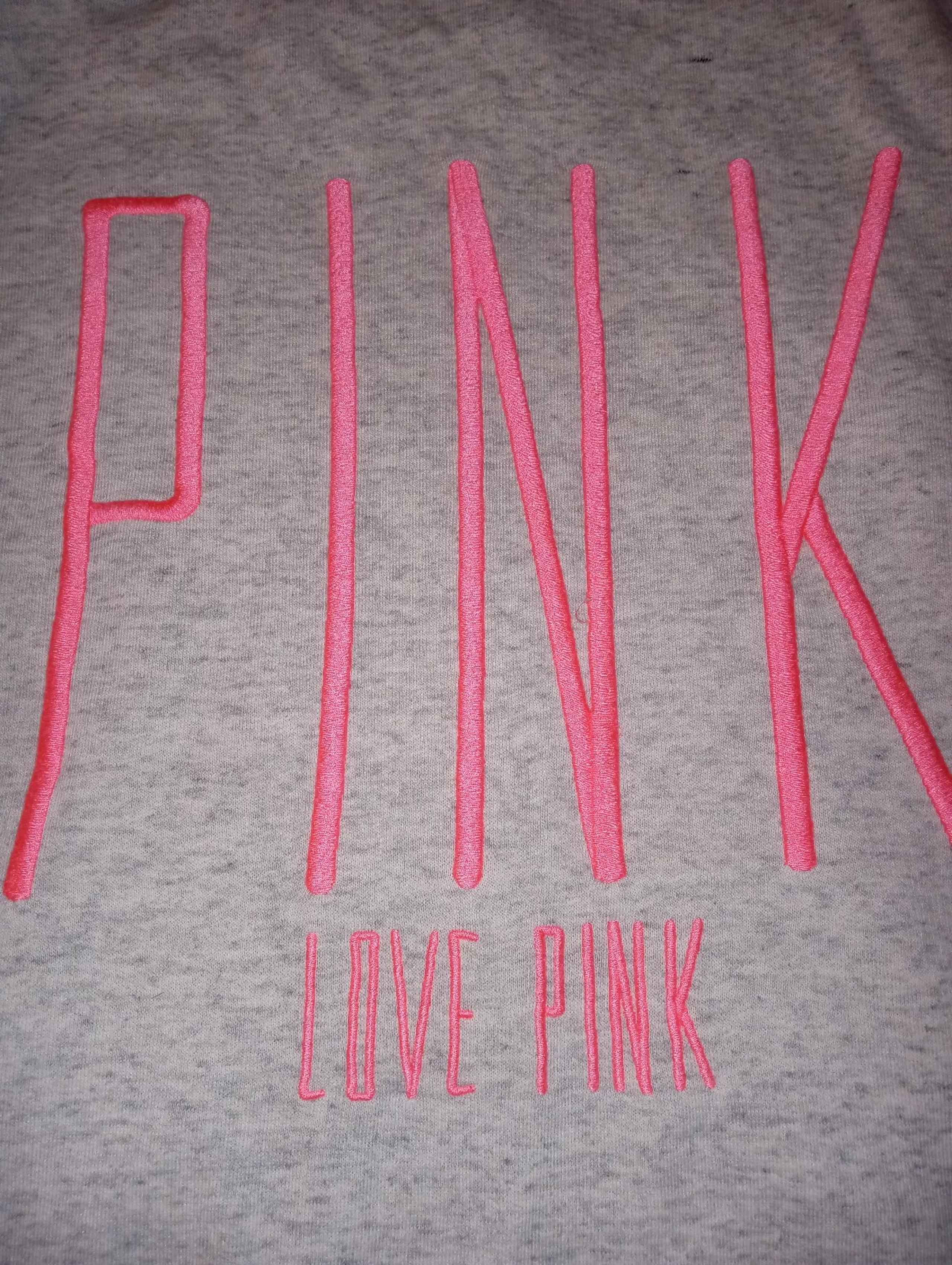 Pink Victoria's Secret Hoodie Sweater Women's Size Small Grey Zip Up Love Pink