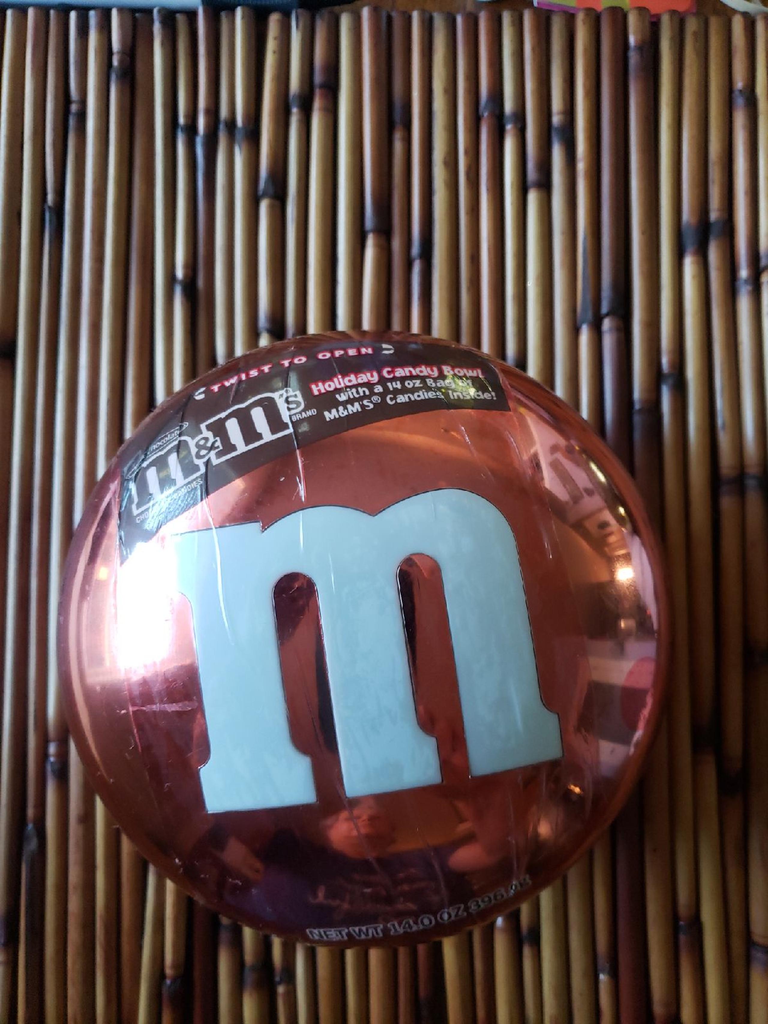 MandM red candy dish bowl