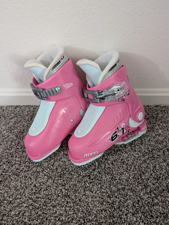 Roces Idea Up Adjustable Kids Ski Boots Pink 16-18.5 2-5 years old