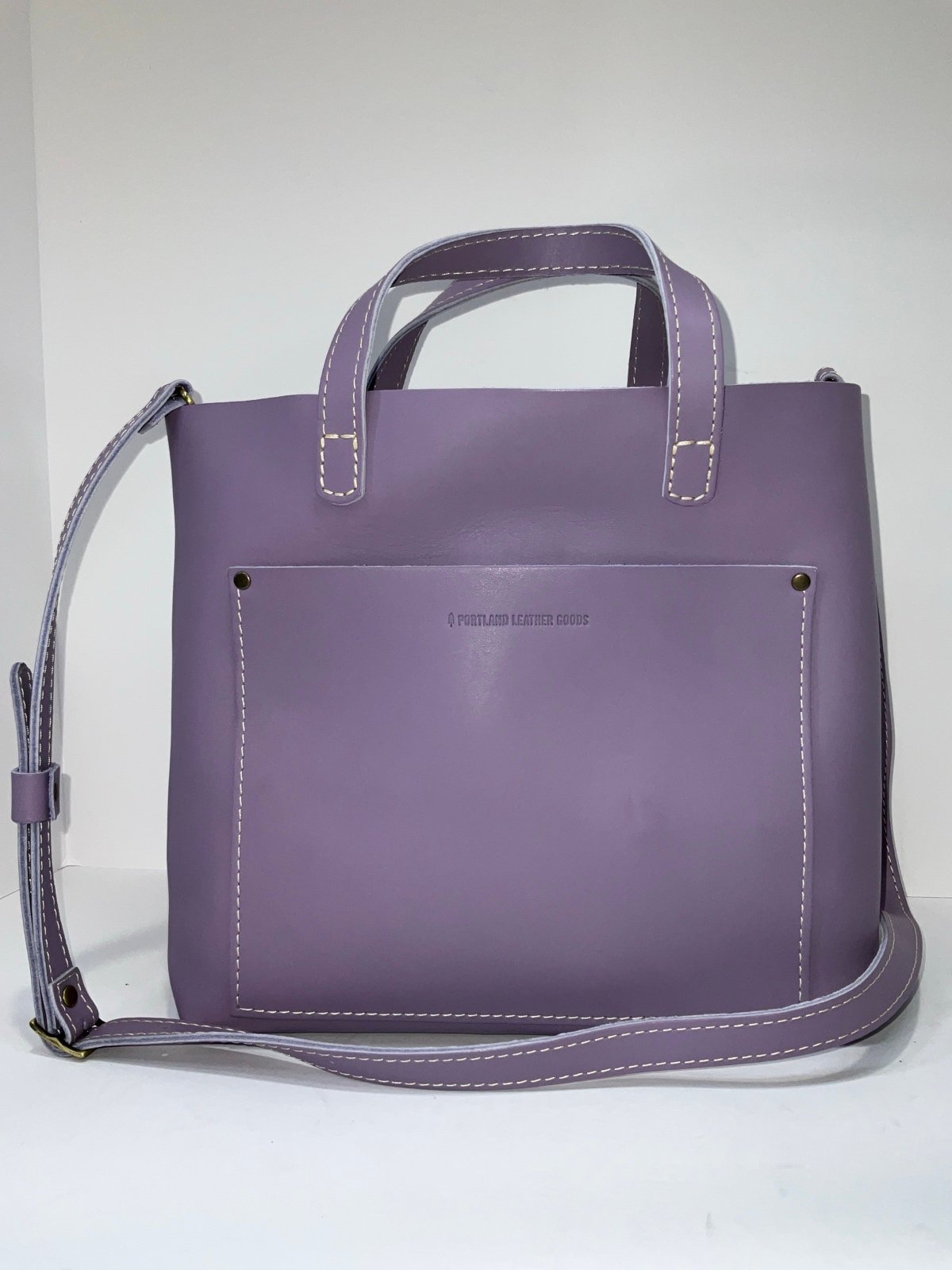 Portland Leather Goods Medium Classic Crossbody Tote in Lavender-NEW