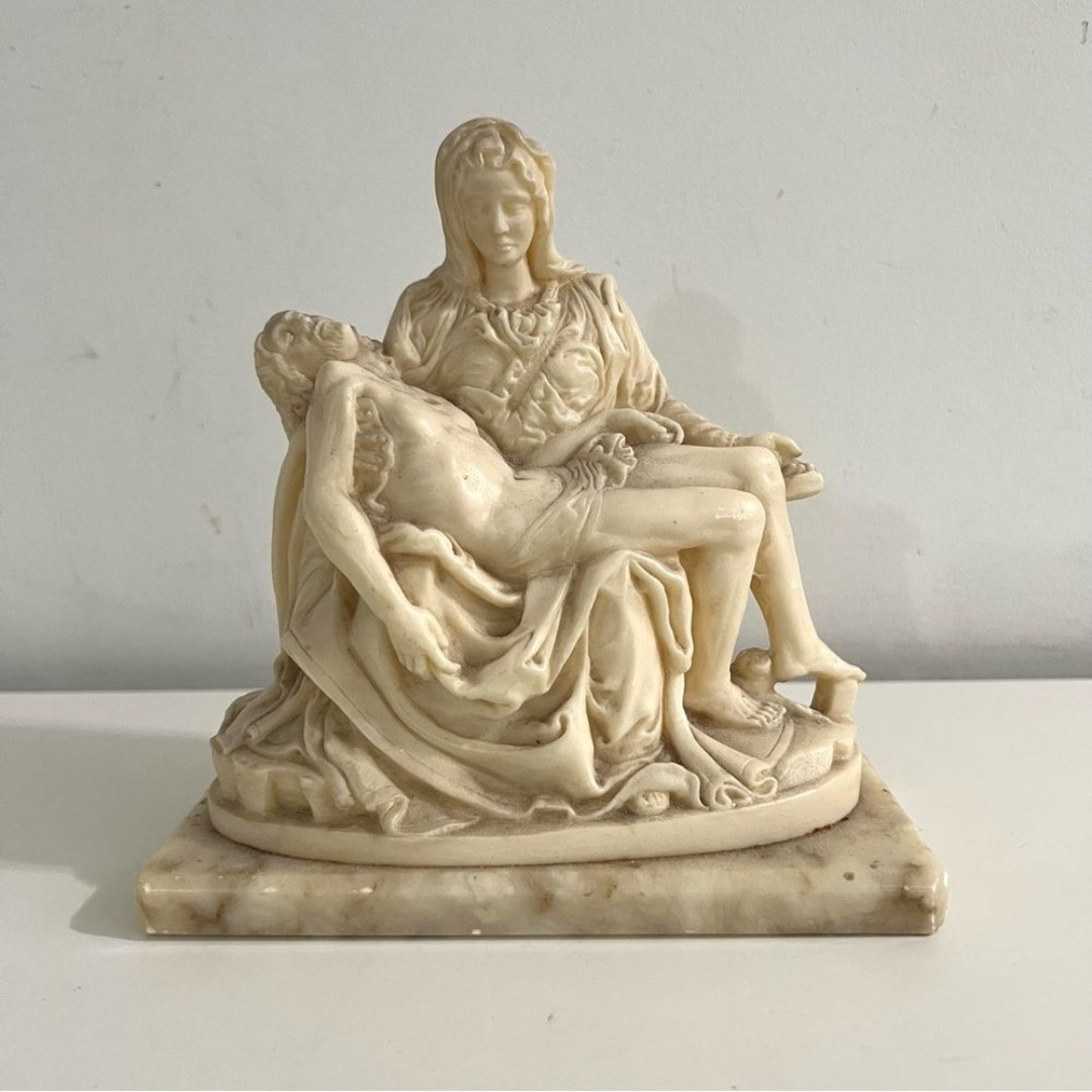 La Pieta Statue with Carved Initials P.A.T.