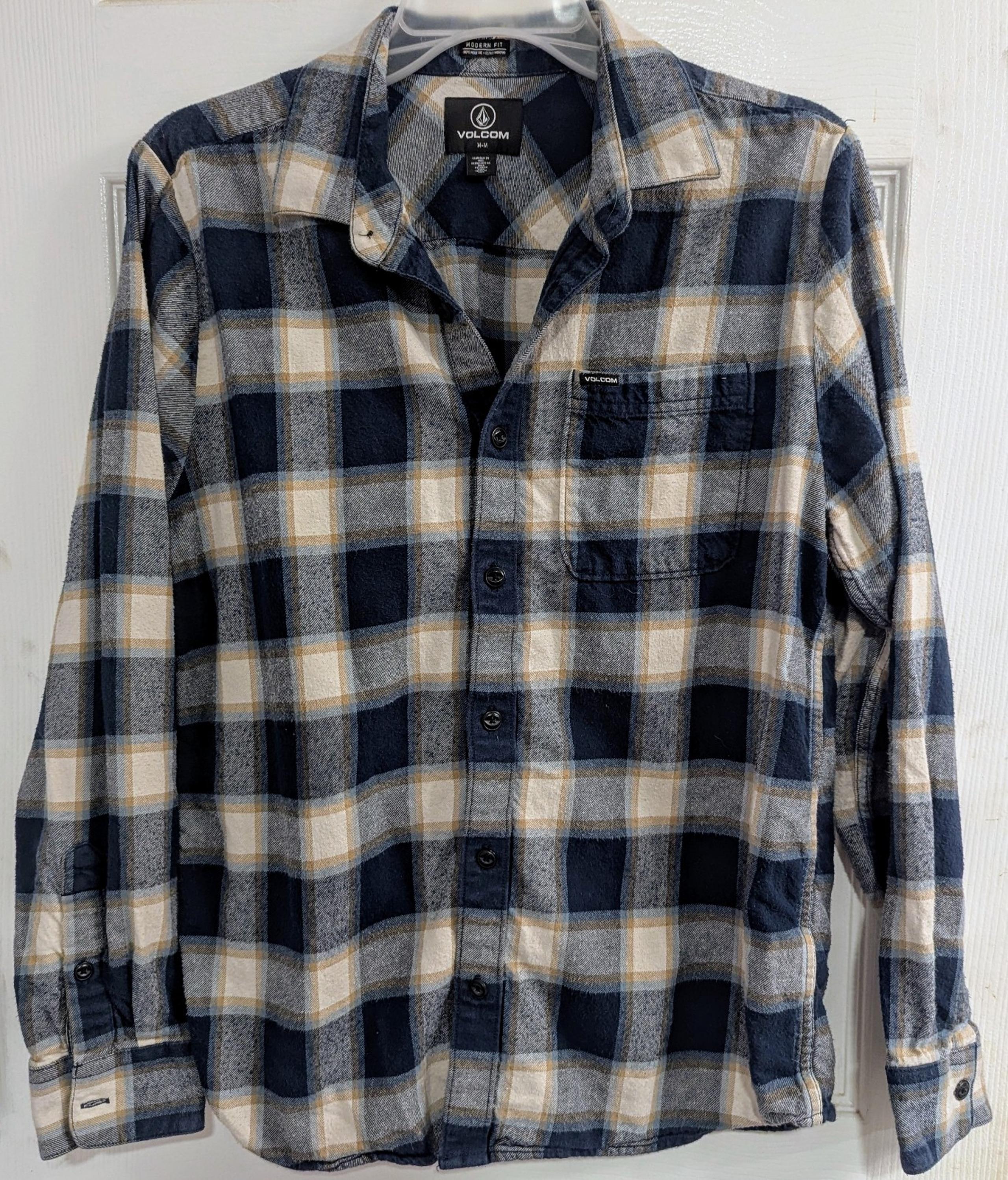 Men's Volcom Long Sleeve Caden Yarn Dyed Cotton Flannel Shirt