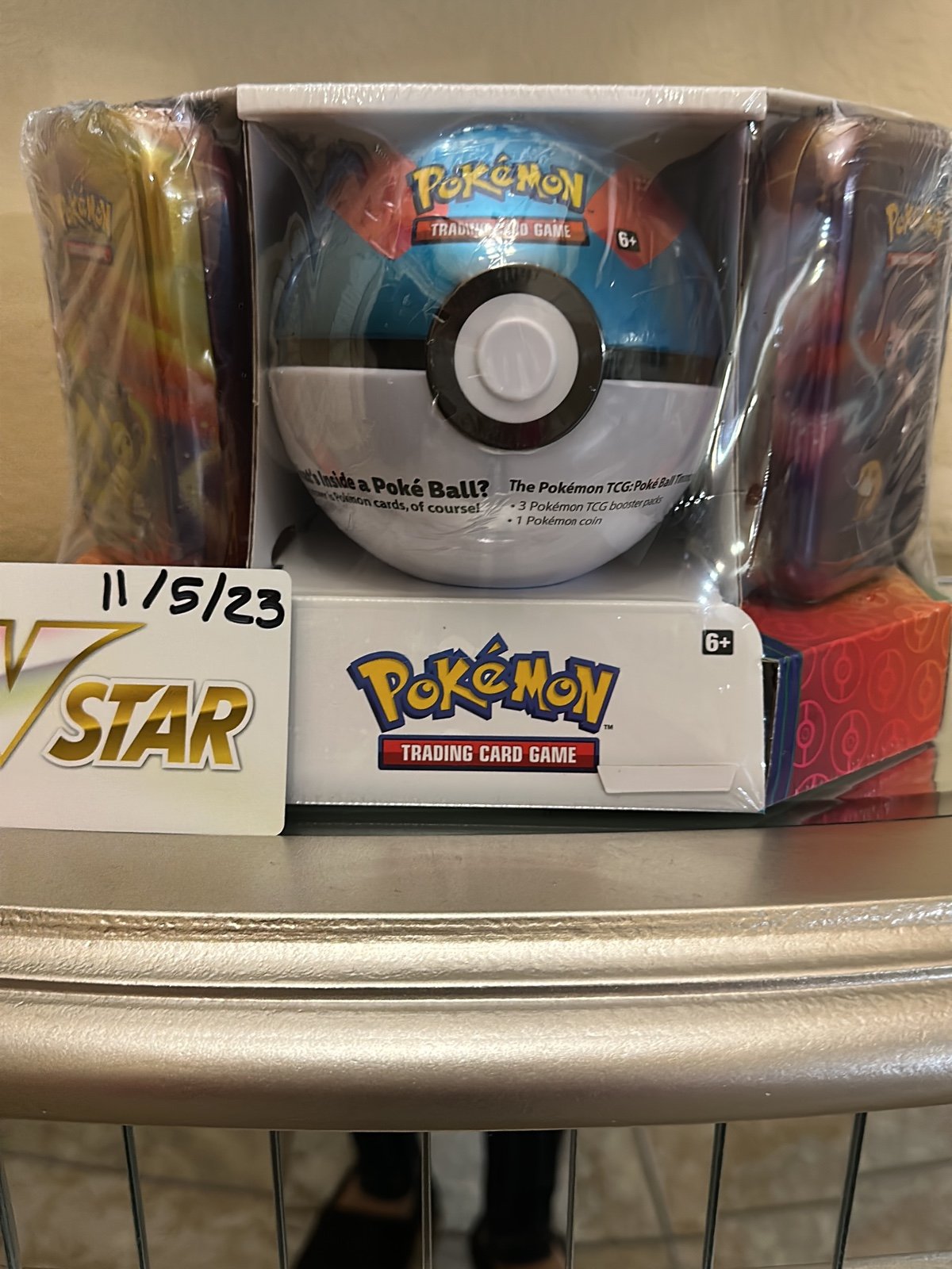 Pokemon Poke Ball Tin + 2 Kanto Power Mini Tins Bundle