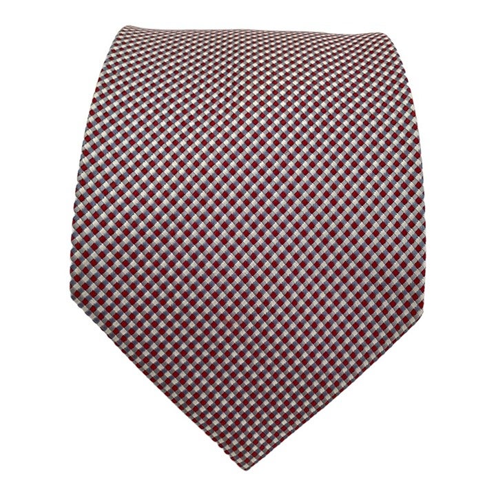 CHARVET PLACE VENDÔME Red Geometric Silk Tie Made In France 60-3.75 EX COND