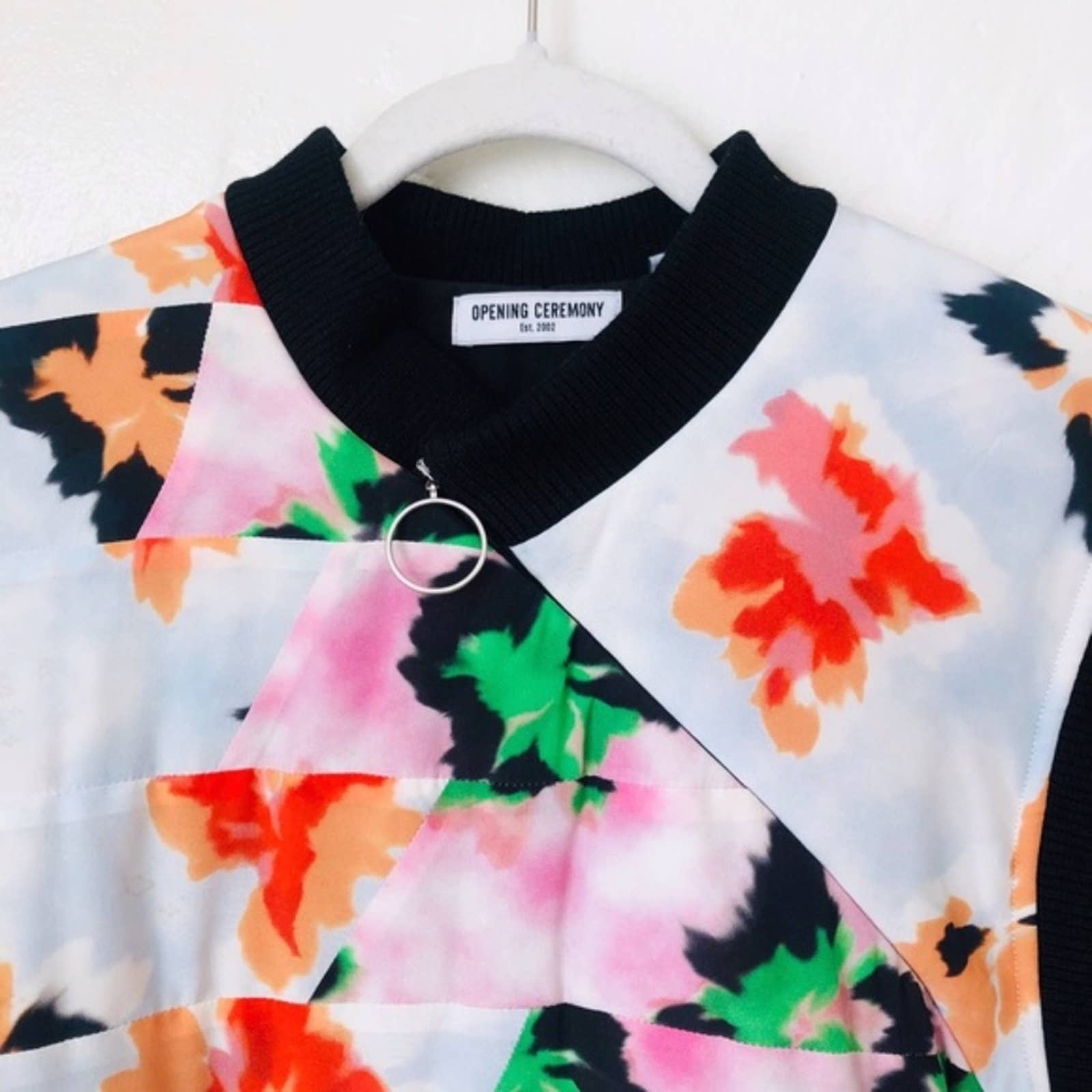 OPENING CEREMONY Silk Floral Quilted Pullover sale Jacket Size S