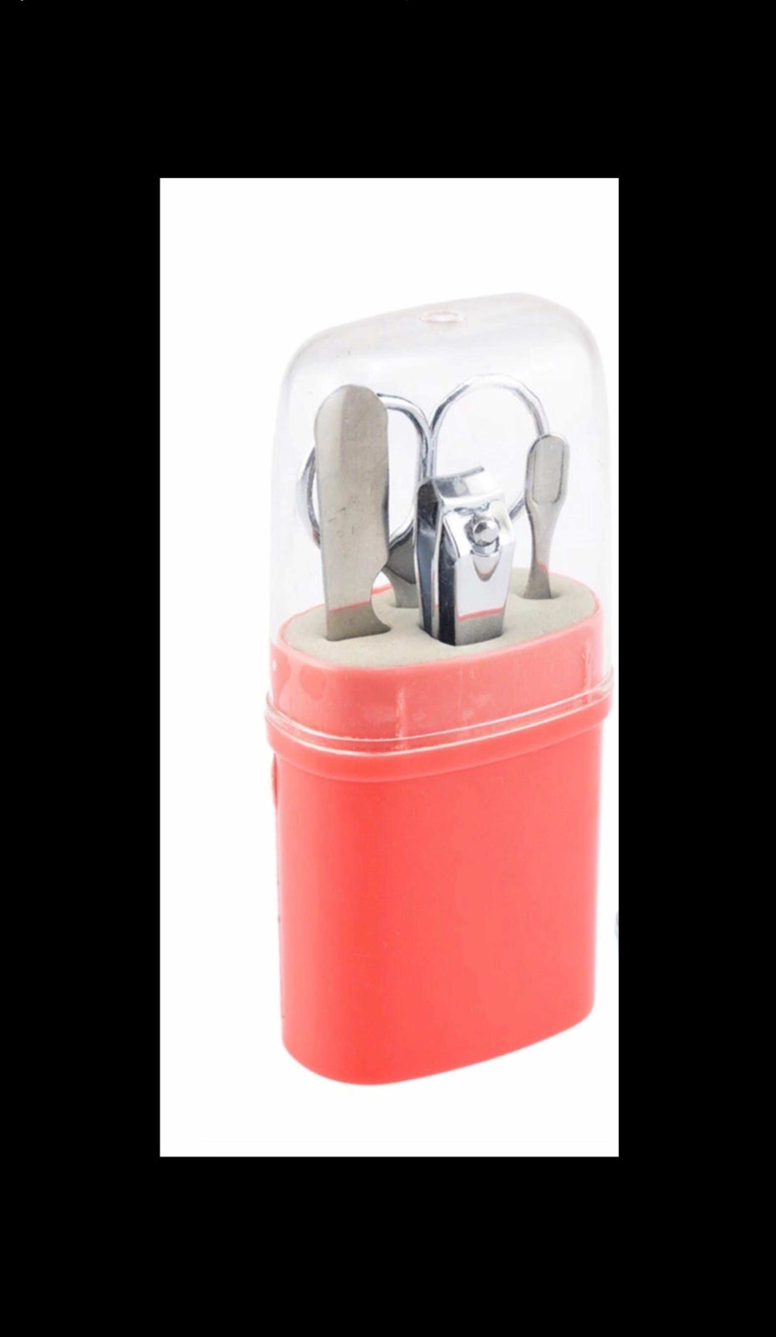 Sassy + Chic Pink 4 Piece Manicure Set w Hard Case Clipper File Scissors Cuticle