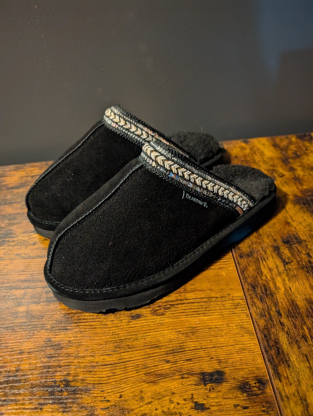 Bearpaw Black Slippers (10)