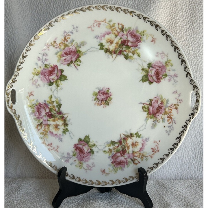 Antique Serving Plate c1900-1920 Ohme Silesia Makers Mark Gorgeous But Imperfect