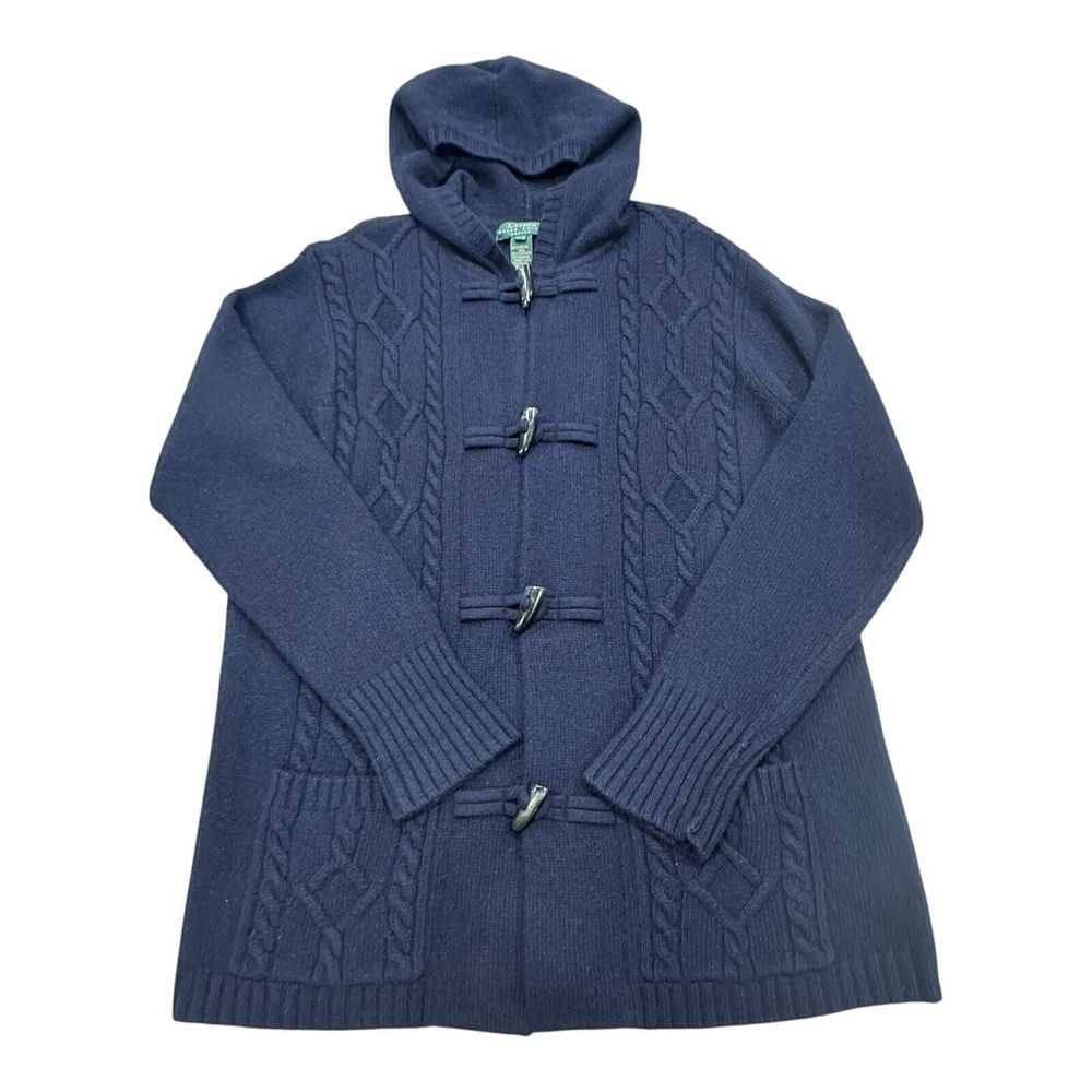 Ralph Lauren Toggle Closure Long Sleeve Pockets Blue Cardigan Women's S Petite