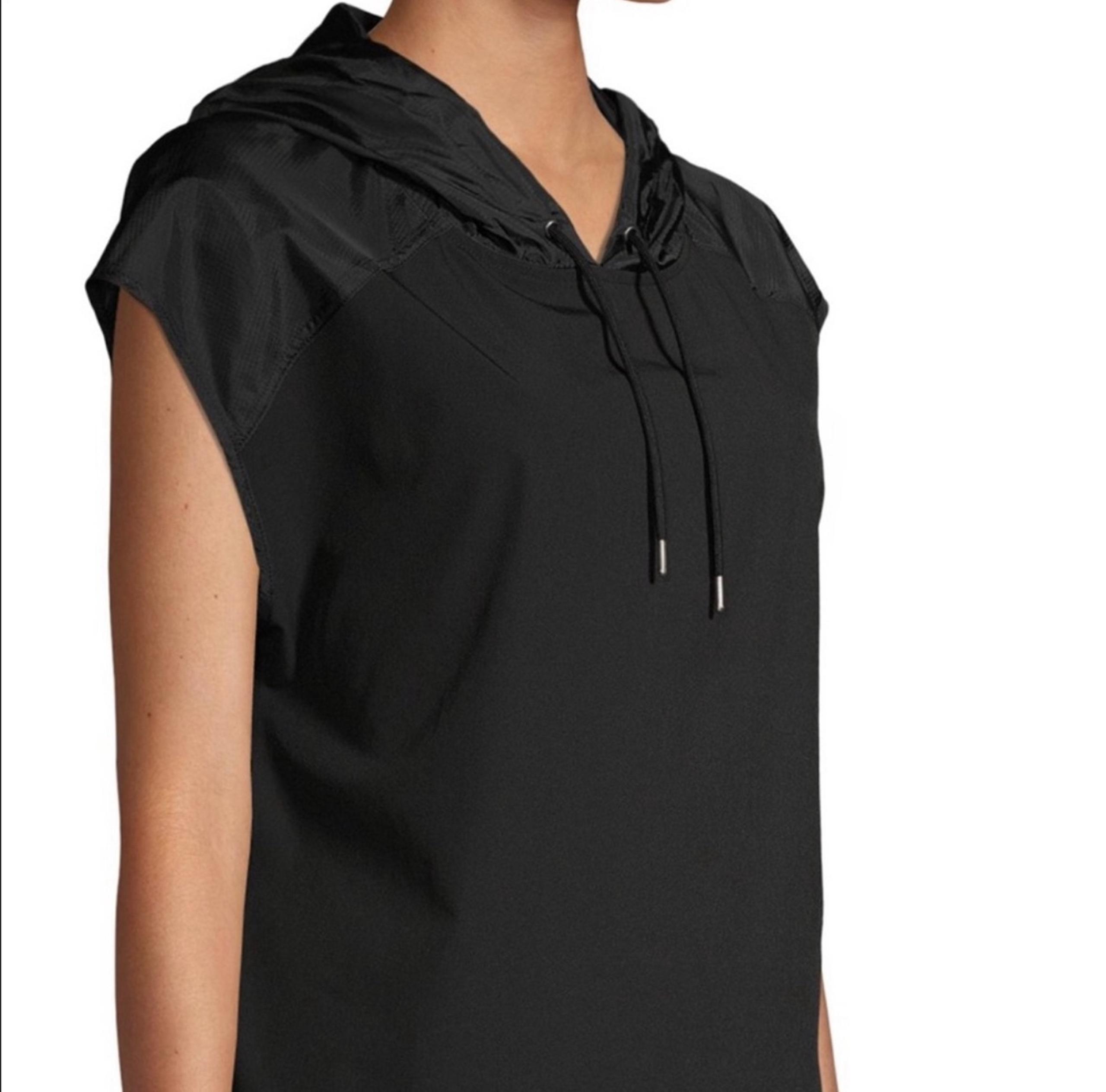 New Black Avia Women Hooded Short Sleeve Pullover
