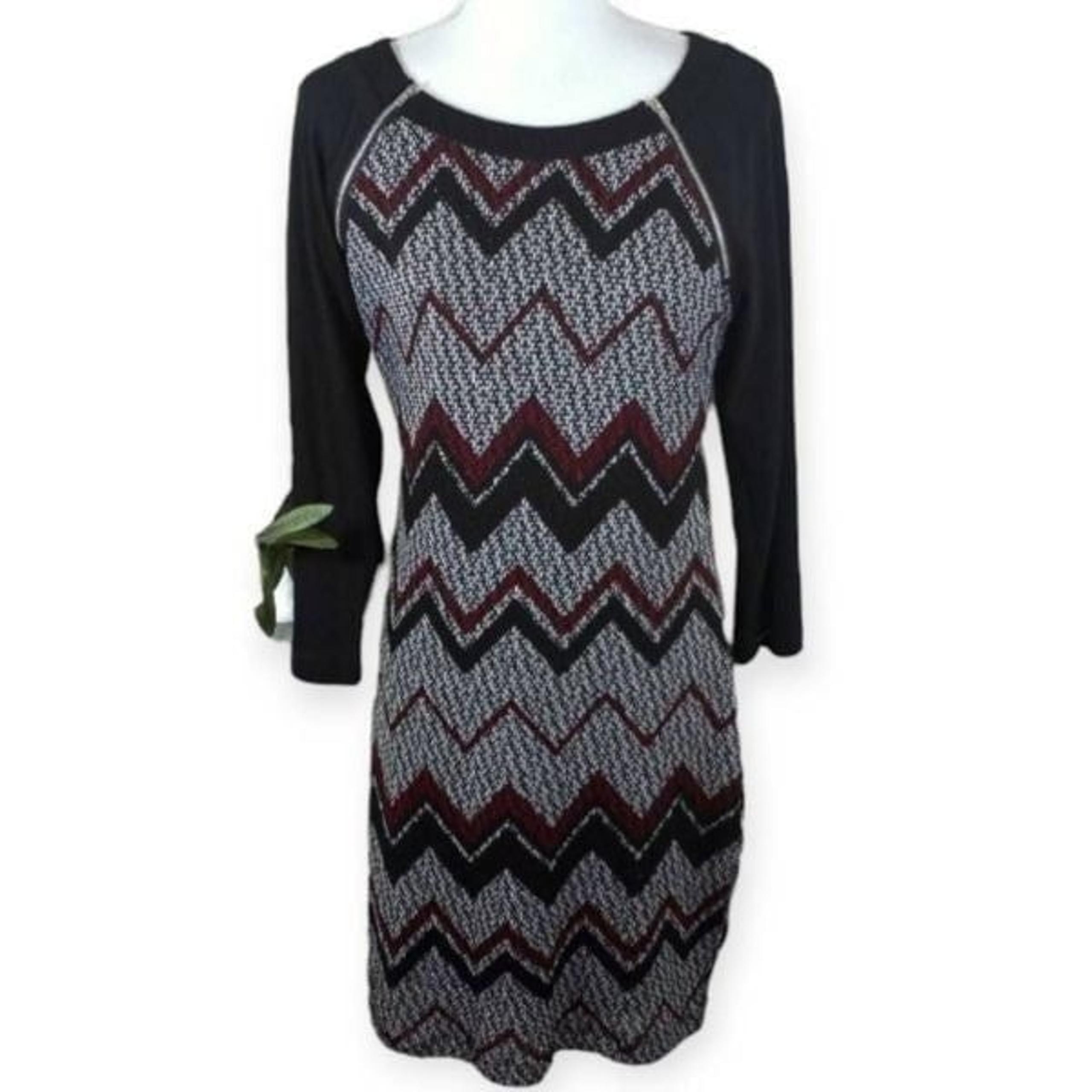 TRIXXI RED, BLACK, & GRAY DRESS SZ.XL EUC