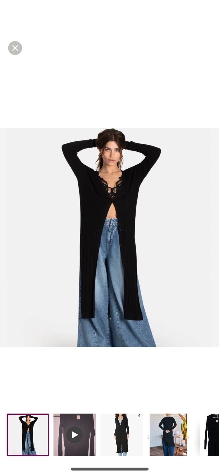 Free People Skylight Cardigan Black