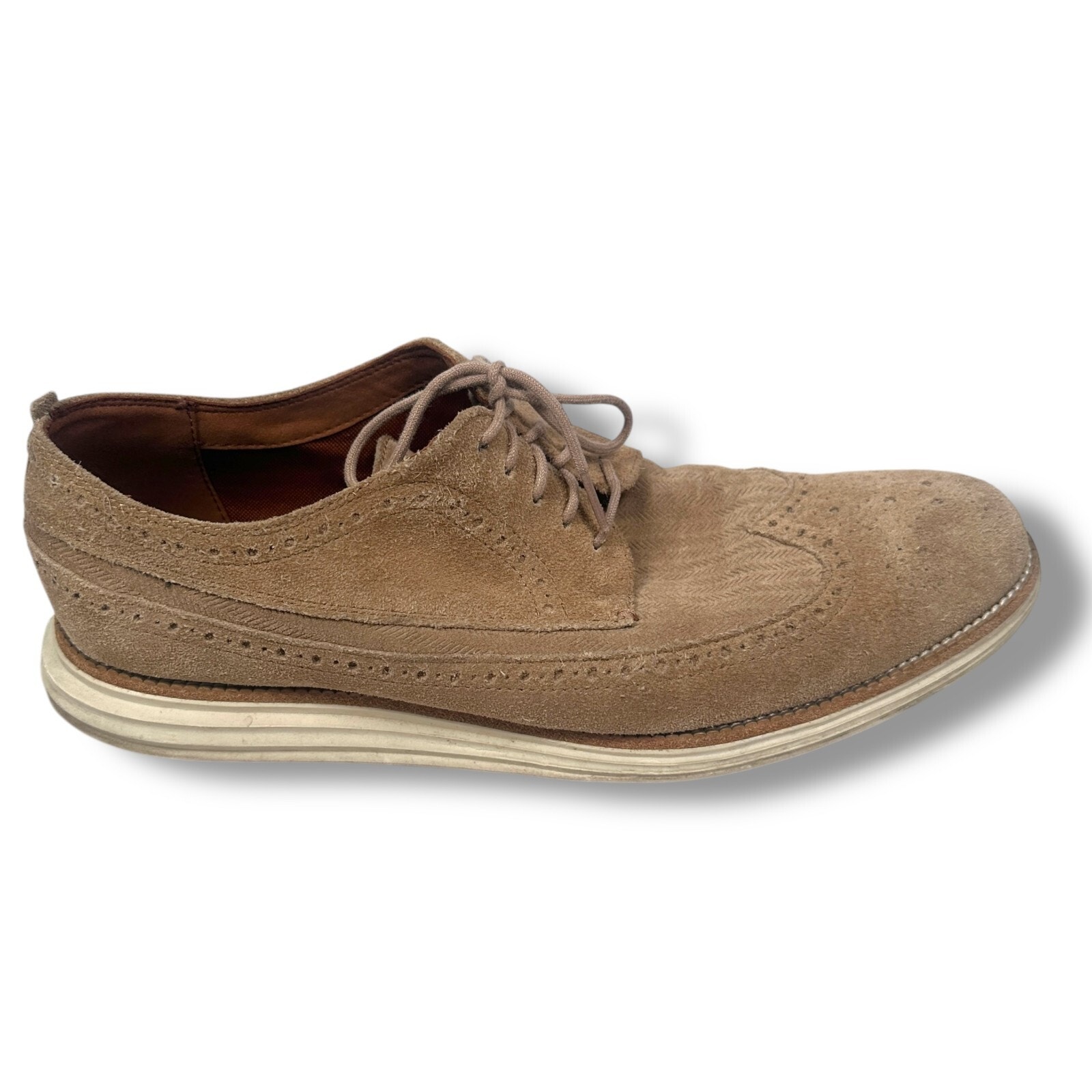 Cole Haan Grand OS Zerogrand Oxford Wingtip Shoes Men's 12 Brown Suede C27431