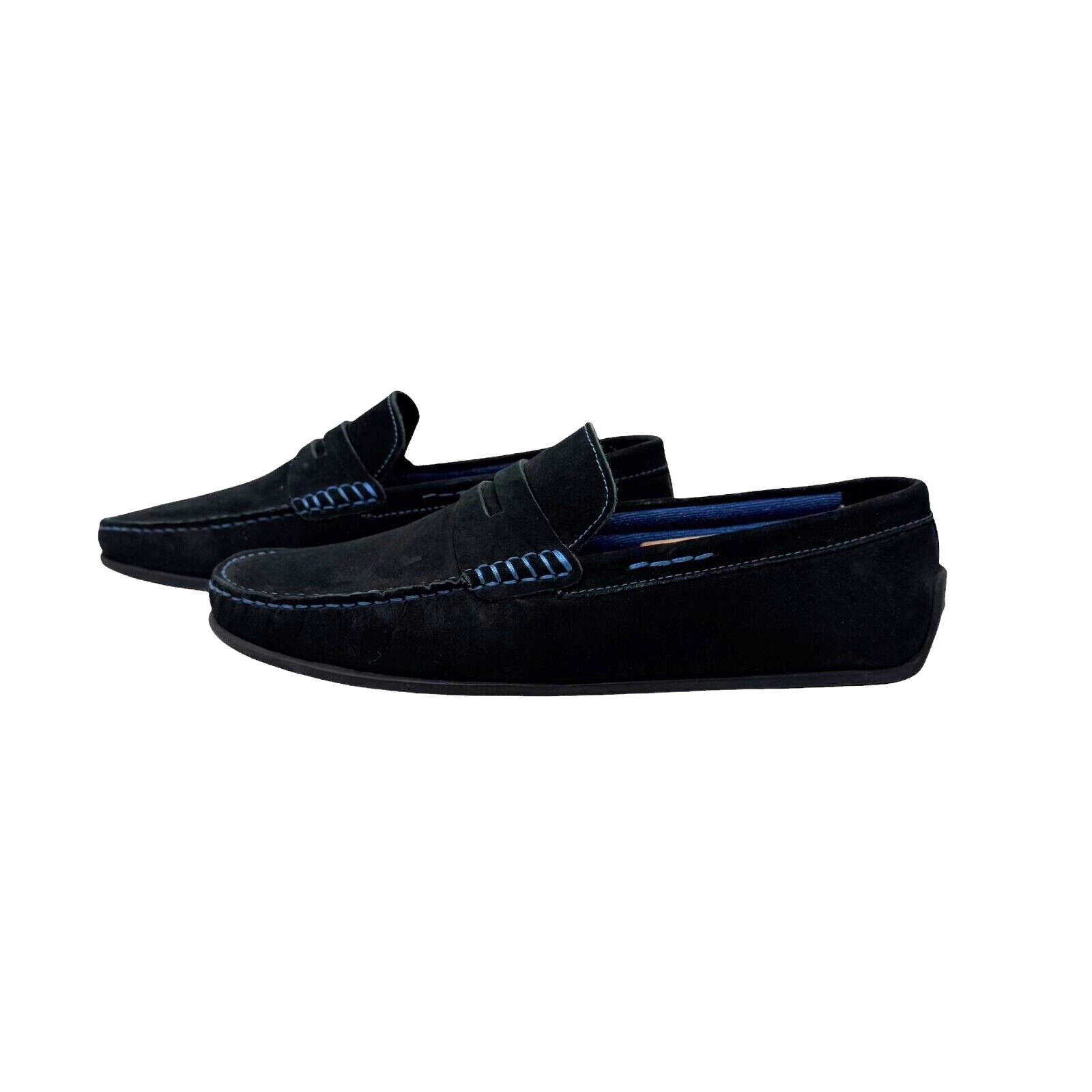 Donald Pliner Igor Blue Men's 42 M Soft Suede Leather Driver Shoe Loafer sz 9