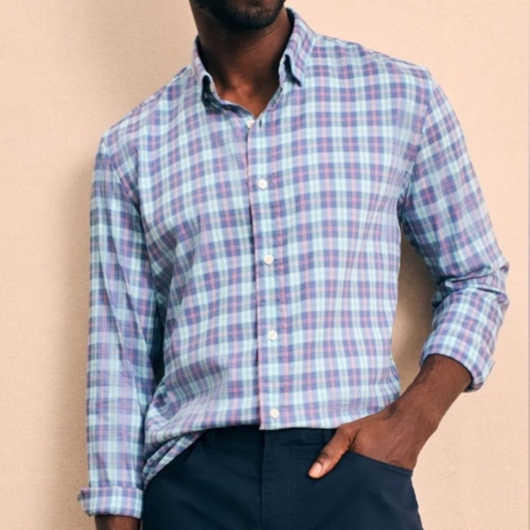 Faherty Ocean Drive The Movement™ Plaid Sport Button Down Shirt - Medium