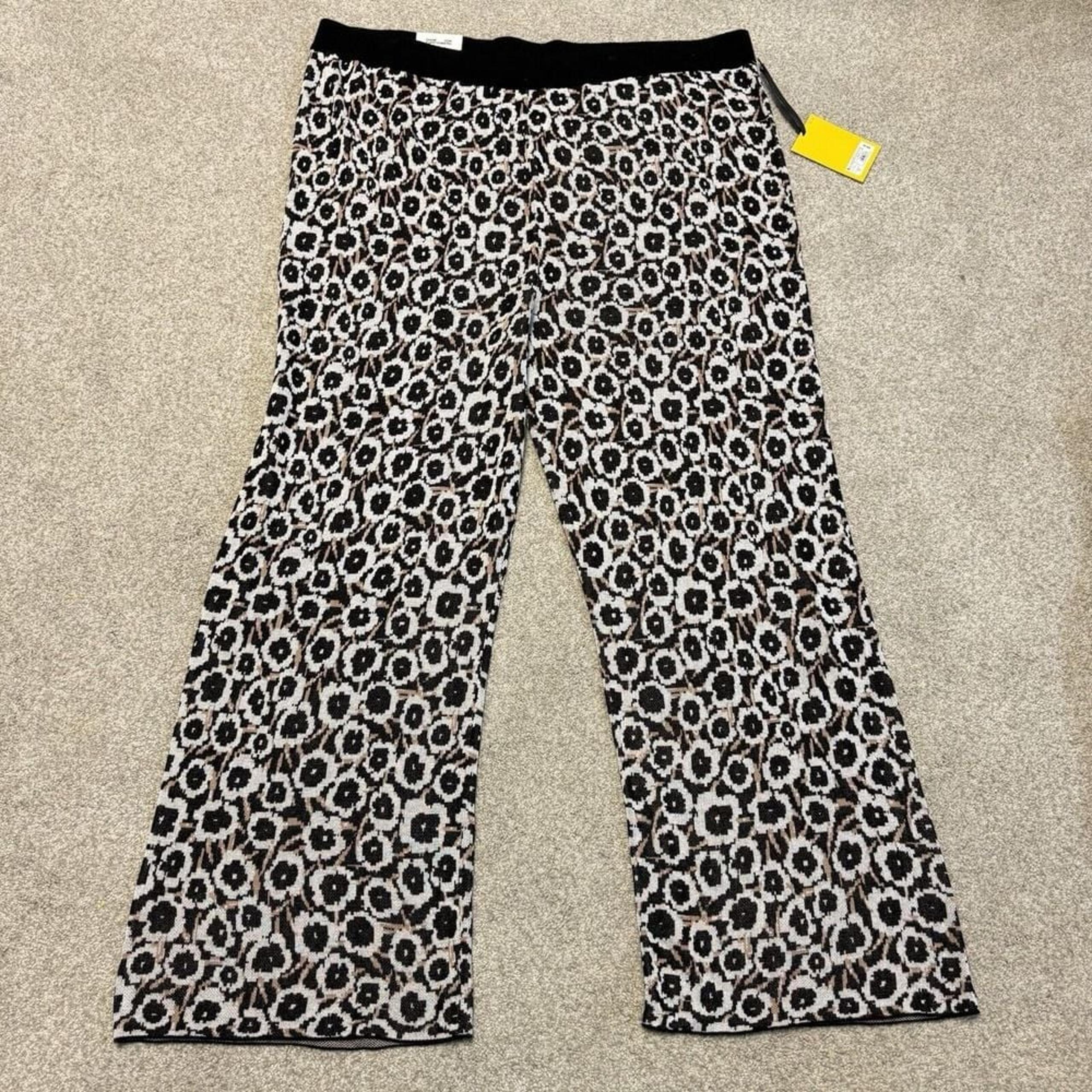 Diane Von Furstenberg Sweaterknit Poppy Flared Pants Womens 2X Multicolor NWT