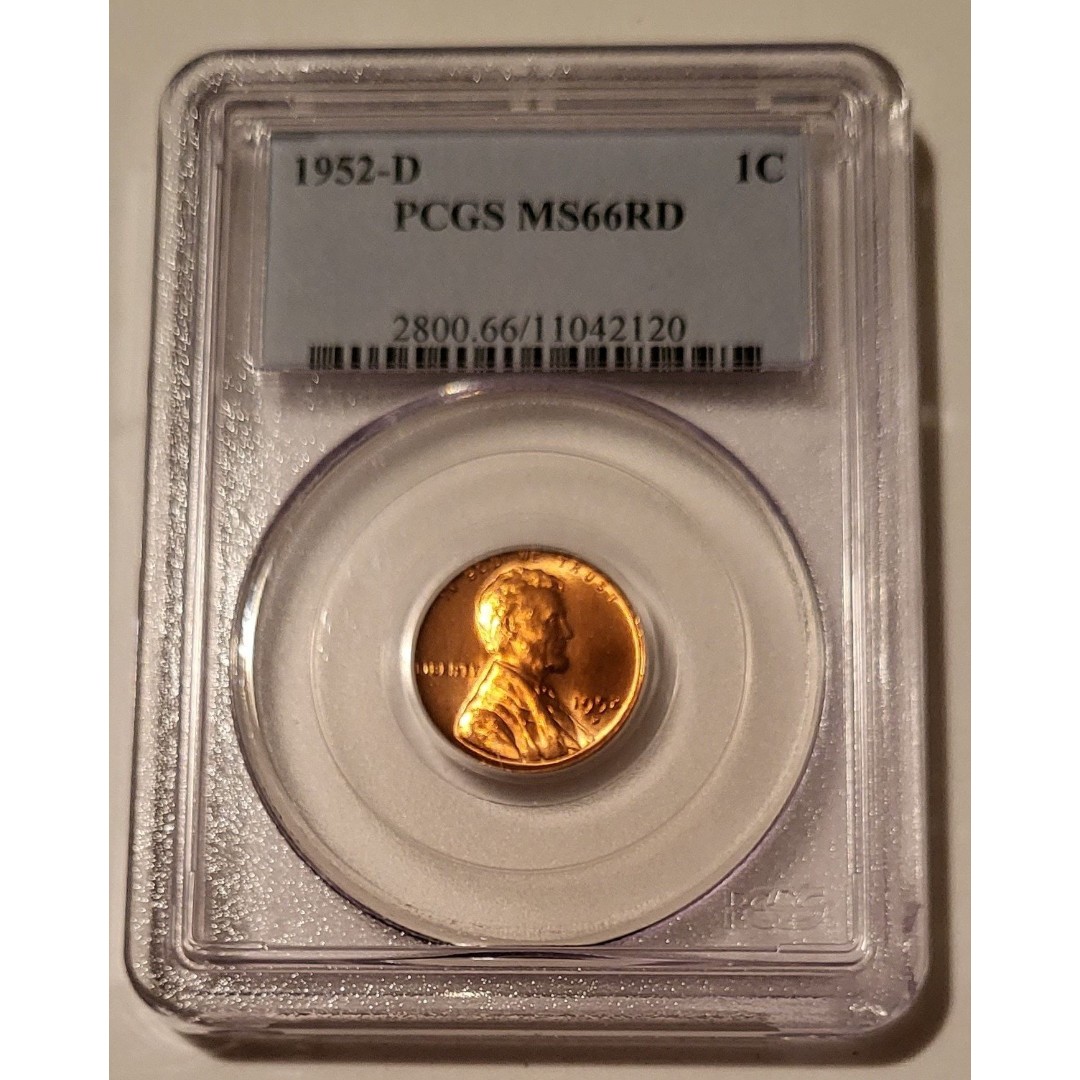 1952 D Lincoln Wheat Cent MS66 RED PCGS