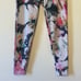 Betsey Johnson XS athletic floral leggings white pink bohemian workout gym